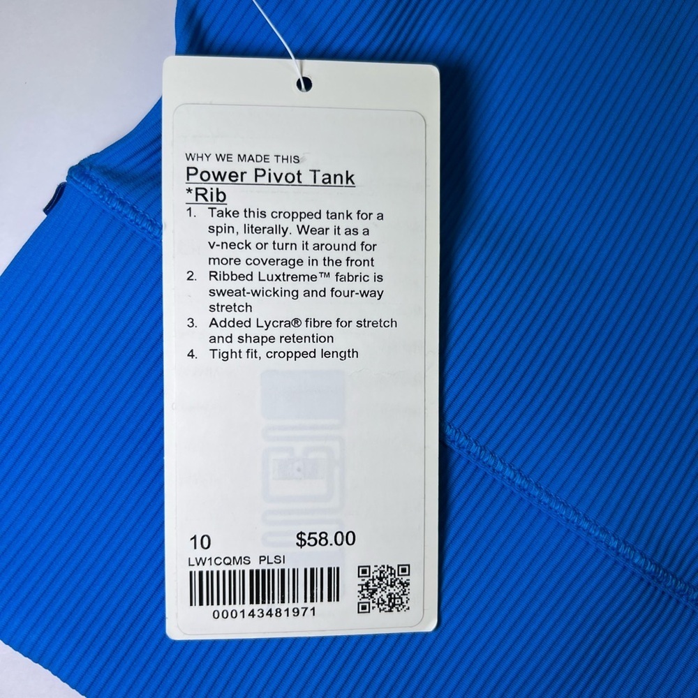 Lululemon Pivot Rib Tank - Color: Poolside - Picture 2 of 5
